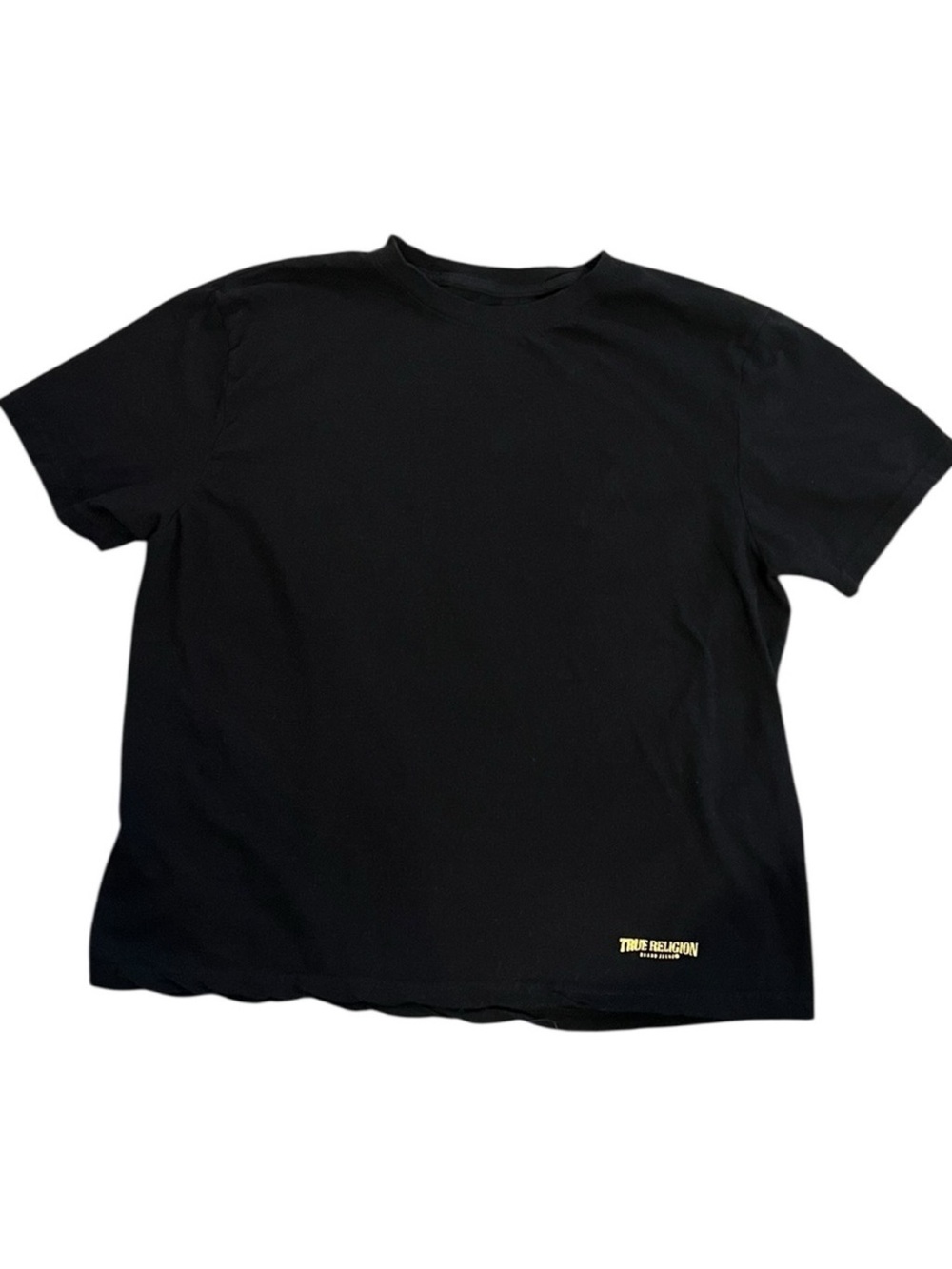 TRUE RELIGION Black Gold Short Sleeve Tee L